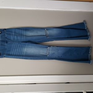 ARABELLA Distroyed Distressed Fray Hem Bell Bottom Jeans 27 Hippie